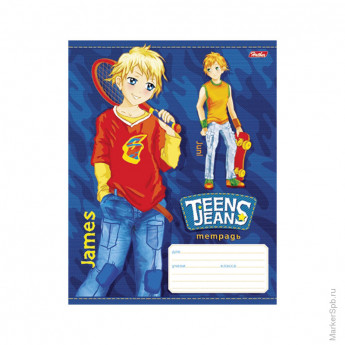 Тетрадь 18л. клетка "TeenJeans-Boys", выборочный уф-лак