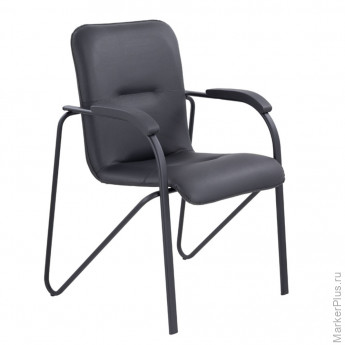 Кресло для приемных и переговорных BRABIX Samba CF-107, черный каркас, к/з черный, со, 533189