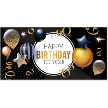 Конверт для денег 'HAPPY BIRTHDAY TO YOU!', Шары, 166х82 мм, выборочный лак, ЗОЛОТАЯ СКАЗКА, 113751
