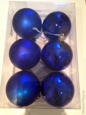 Набор пластиковых шаров 6 шт, 60 мм, синие