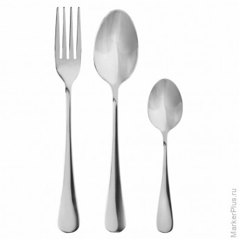 Набор столовых приборов STANDARD 18 шт., 6 персон, серебристый, нержавеющая сталь, DASWERK, 609074