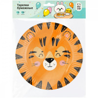 Тарелки бумажные MESHU "Wild cats", 18см, 6шт.