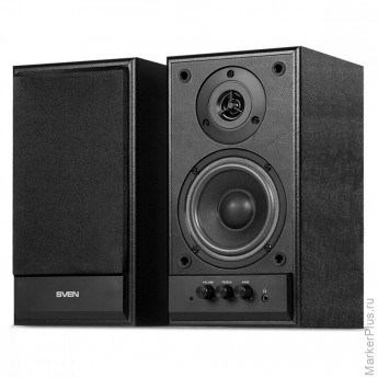 Колонки Sven SPS-702, 2*20W, деревянный корпус, черный