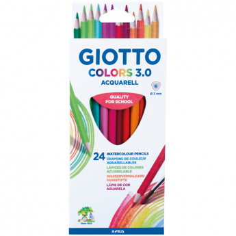 Карандаши акварельные Giotto "Colors", 24цв., трехгран., картон, европодвес