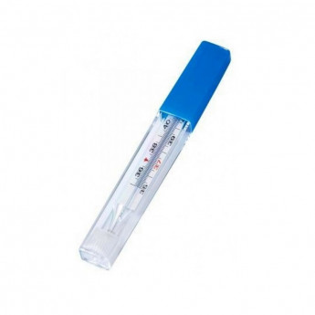 Термометр медицинский БЕЗ РТУТИ в пластиковом футляре Meridian 12шт/уп, комплект 12 шт