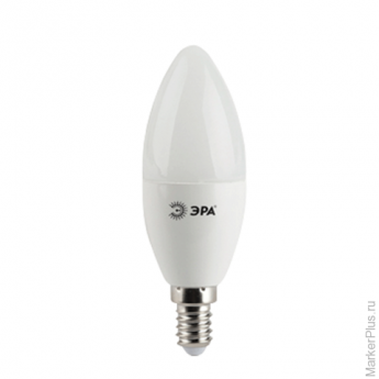 Лампа светодиодная ЭРА, 6 (40) Вт, цоколь E14, "свеча", холодный белый свет, 25000 ч., LED smdB35-6w