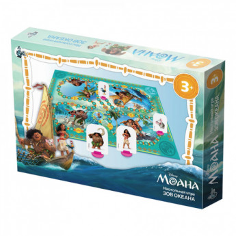 Игра-ходилка настольная детская "Моана. Зов океана", игровое поле, фишки, кубик, Disney, "Десятое ко
