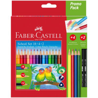 Карандаши цветные Faber-Castell 18цв.+2, заточен., картон, европодвес