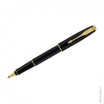 Ручка-роллер "Sonnet Black Lacquer GT" черная, 0,8мм, подар.уп.