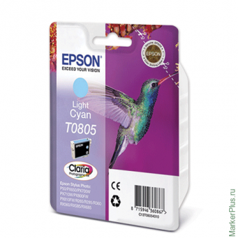 Картридж струйный EPSON (C13T08054011) Stylus P50/PX660/PX700W/RX685/ R360, светло-голубой, оригин.