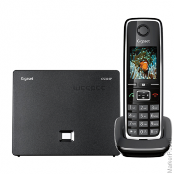 Радиотелефон IP GIGASET С530А IP, память на 200 номеров, SIP DECT, АОН, спикерфон, цвет черный