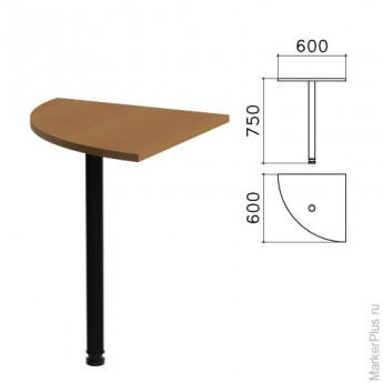 Стол приставной угловой 'Канц', 600х600х750 мм, цвет орех пирамидальный (КОМПЛЕКТ)