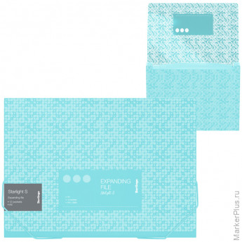 Папка на резинке, 12 отделений Berlingo "Starlight S" A4, 230*335*35мм, 700мкм, зеленая, c рисунком