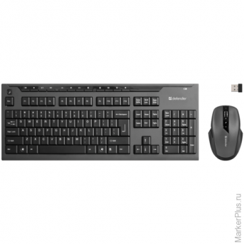 Набор беспроводной DEFENDER Oxford C-975, клавиатура, мышь 3 кнопки+1 колесо-кнопка, черный