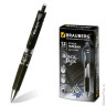 Ручка гелевая BRAUBERG автоматическая "Black Jack", корпус трехгранный, резиновый держатель, черная, 141552