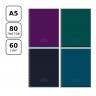 Тетрадь 80л., А5, клетка на гребне BG "Monocolor. Dark"