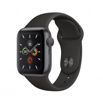 Смарт-часы Apple Watch Series 5 40 mm, алюм, сер/косм + чер рем, MWV82RU/A