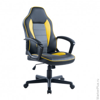 Кресло игровое Helmi HL-S08, экокожа черная/серая/желтая Кресло игровое Helmi HL-S08, экокожа черная/серая/желтая