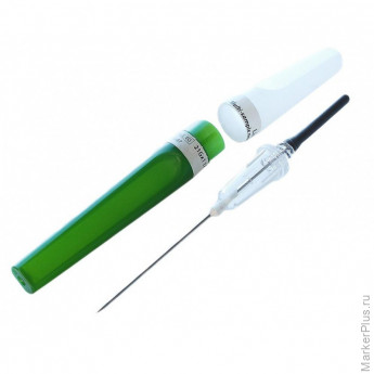 Игла двусторонняя 21G (0,8х38мм) зеленая виз.контроль Lind-Vac 50шт/уп, комплект 50 шт