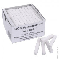 Мел белый АЛГЕМ, набор 100 шт., квадратный, МШБ 100, комплект 100 шт