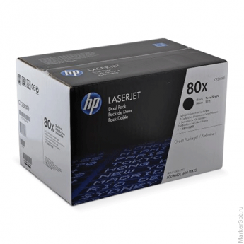 Картридж лазерный HP (CF280XF) LaserJet Pro M401/M425, №80X, оригинальный, комплект 2 шт., ресурс 2х