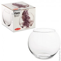Ваза 'Flora', круглая, высота 10 см, стекло, PASABAHCE, 43417