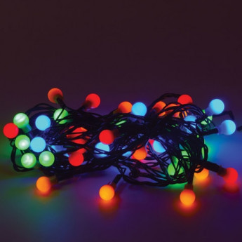 Электрогирлянда-нить комнатная 'Шарики' 5 м, 50 LED, мультицветная 220 V, контроллер, ЗОЛОТАЯ СКАЗКА, 591103