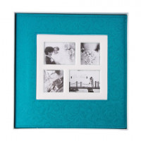 Фотоальбом BRAUBERG свадебный, 20 магнитных листов 30х32 см, под фактурную кожу, синий, 391128