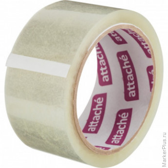 Клейкая лента упаковочная ATTACHE 48мм х 60м 40мкм прозрачная 6 шт/уп, комплект 6 шт