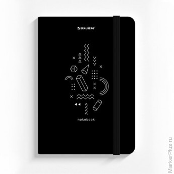 Блокнот с резинкой в клетку 96 л., МАЛЫЙ ФОРМАТ А6 (109х148 мм), твердая обложка, BRAUBERG, "Elements", 113736