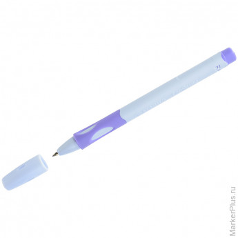 Ручка шариковая Stabilo "LeftRight" для правшей, синяя, 0,8мм, грип, лавандовый корпус, 10 шт/в уп