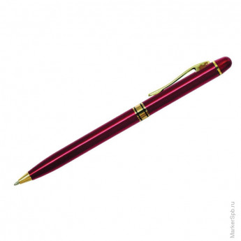 Ручка шариковая "Golden Premium" синяя, 0,7мм, корпус бордо, механизм поворотный, инд. упак.