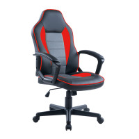 Кресло игровое Helmi HL-S08, экокожа черная/серая/красная