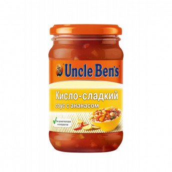 Соус Uncle Benz кисло-сладкий с ананасом в стеклянной банке, 210г