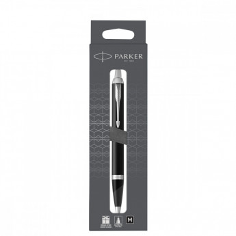 Ручка шариковая Parker 'IM Matte Black CT' черная, 1,0мм, кнопочн., подарочная упаковка с европодвесом