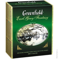 Чай Greenfield 'Earl Grey', черный с бергамотом, 100 фольг. пакетиков по 2г