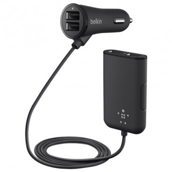 Зарядное устройство автомобильное BELKIN, 4 порта USB, 2*1А/2*2.4А, черное, F8M935bt06-BLK