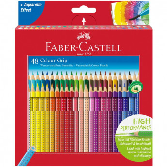 Карандаши цветные Faber-Castell 'Grip', 48цв., трехгран., заточен., картон., европодвес