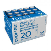 Батарейки алкалиновые 'пальчиковые' КОМПЛЕКТ 20 шт., CROMEX Alkaline, АА (LR6,15А), в коробке, 455593