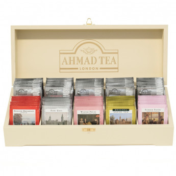 Подарочный набор чая Ahmad Tea 'Коллекция', 10 видов, 100 фольг. пакетиков, в деревянной шкатулке
