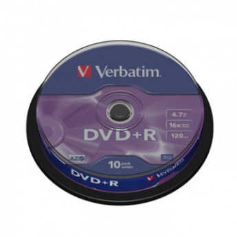 Носители информации Verbatim DVD+R 4,7Gb 16х Cake/10 43498