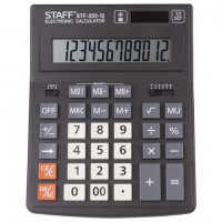 Калькулятор STAFF PLUS настольный STF-333, 12 разрядов, двойное питание, 200x154 мм
