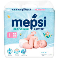Подгузники для детей MEPSI NB (до 6кг) 90 шт/уп, комплект 90 шт