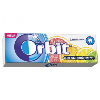 Жевательная резинка ORBIT (Орбит) Освежающий цитрус, 10 подушечек, 13,6 г, ш/к 77872, 46177872 15 шт/в уп
