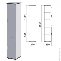 Шкаф закрытый 'Монолит', 370х390х2050 мм, цвет серый (КОМПЛЕКТ)