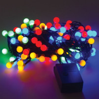 Электрогирлянда светодиодная ЗОЛОТАЯ СКАЗКА Шарики, 100 ламп, 10м, многоцветная, конт
