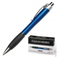 Ручка шариковая LACO (ЛАКО) автоматическая (PRK-001), корпус синий, резиновый держатель, синяя, JBP 12, 5 шт/в уп