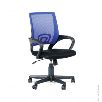 Кресло оператора Chairman 696 PL, спинка ткань-сетка синяя/сиденье TW черная, механизм качания