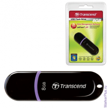 Флэш-диск 8 GB, TRANSCEND JetFlash 300, USB 2.0, черный, TS8GJF300