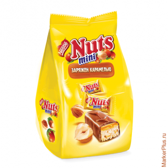 Шоколадные батончики NUTS Мини, 168г, 12147651